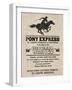 Pony Express Replica Recruitment Advertisement Print Poster-null-Framed Art Print