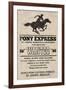 Pony Express Replica Recruitment Advertisement-null-Framed Art Print