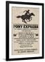 Pony Express Replica Recruitment Advertisement-null-Framed Art Print