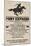 Pony Express Replica Recruitment Advertisement-null-Mounted Art Print