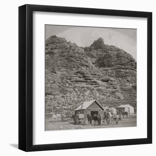 Pony Express Stop Hanging Rock-Weber Station, Utah-Andrew J. Russell-Framed Art Print