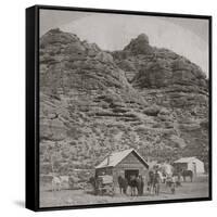 Pony Express Stop Hanging Rock-Weber Station, Utah-Andrew J. Russell-Framed Stretched Canvas