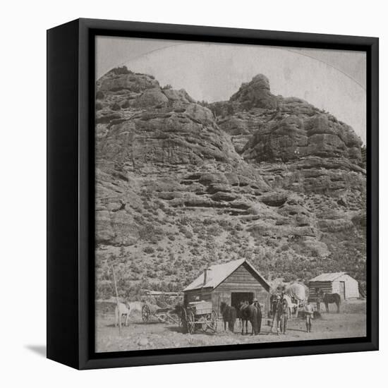 Pony Express Stop Hanging Rock-Weber Station, Utah-Andrew J. Russell-Framed Stretched Canvas