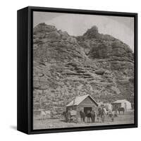 Pony Express Stop Hanging Rock-Weber Station, Utah-Andrew J. Russell-Framed Stretched Canvas
