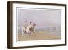 Pony Riding on the Beach at Deauville France-J. Simont-Framed Art Print