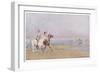 Pony Riding on the Beach at Deauville France-J. Simont-Framed Art Print