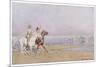 Pony Riding on the Beach at Deauville France-J. Simont-Mounted Premium Giclee Print