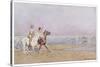 Pony Riding on the Beach at Deauville France-J. Simont-Stretched Canvas