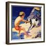 "Pooch Doesn't Want to Swim,"September 1, 1934-Henry Hintermeister-Framed Giclee Print