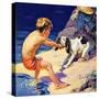 "Pooch Doesn't Want to Swim,"September 1, 1934-Henry Hintermeister-Stretched Canvas