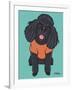 Poodle Black-Tomoyo Pitcher-Framed Giclee Print