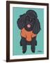 Poodle Black-Tomoyo Pitcher-Framed Giclee Print