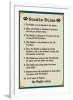 Poodle House Rules Humor-null-Framed Art Print