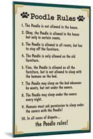 Poodle House Rules Humor-null-Mounted Art Print