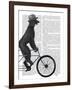 Poodle on Bicycle, Black-Fab Funky-Framed Art Print