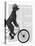 Poodle on Bicycle, Black-Fab Funky-Stretched Canvas