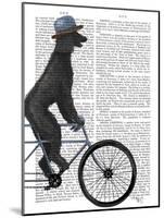 Poodle on Bicycle, Black-Fab Funky-Mounted Art Print