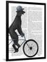 Poodle on Bicycle, Black-Fab Funky-Framed Art Print