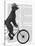 Poodle on Bicycle, Black-Fab Funky-Stretched Canvas