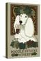 Poodle - Retro Winery Ad-Lantern Press-Stretched Canvas