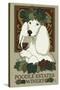 Poodle - Retro Winery Ad-Lantern Press-Stretched Canvas