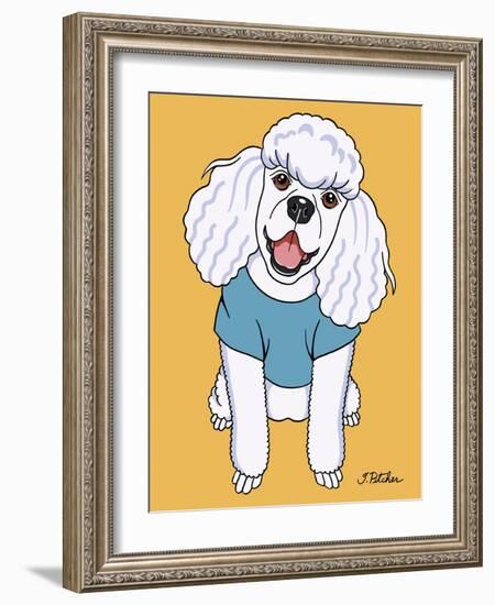 Poodle White-Tomoyo Pitcher-Framed Giclee Print