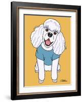 Poodle White-Tomoyo Pitcher-Framed Giclee Print