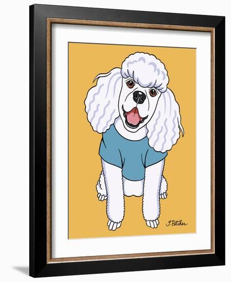 Poodle White-Tomoyo Pitcher-Framed Giclee Print