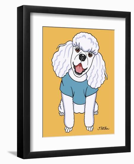 Poodle White-Tomoyo Pitcher-Framed Giclee Print