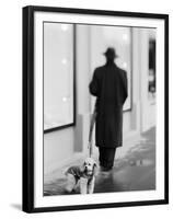 Poodle with Man, Lucerne, Switzerland-Walter Bibikow-Framed Premium Photographic Print