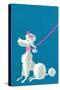 Poodle with Pink Leash-null-Stretched Canvas