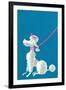 Poodle with Pink Leash-null-Framed Art Print