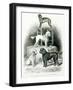 Poodles and Whippet - Group of Mr. Walton's Performing Dogs-null-Framed Giclee Print