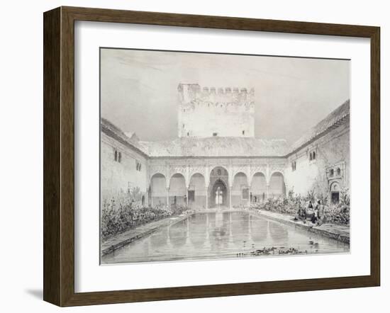 Pool and Fountain in the Courtyard of the Alberca-Philibert Joseph Girault de Prangey-Framed Giclee Print
