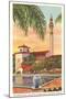 Pool and Minaret, Agua Caliente, Tijuana, Mexico-null-Mounted Art Print