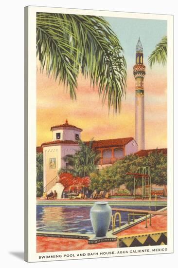 Pool and Minaret, Agua Caliente, Tijuana, Mexico-null-Stretched Canvas