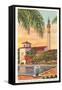 Pool and Minaret, Agua Caliente, Tijuana, Mexico-null-Framed Stretched Canvas