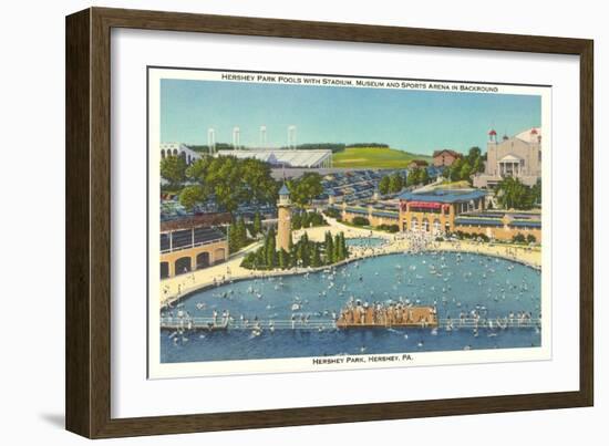 Pool and Park, Hershey, Pennsylvania-null-Framed Art Print
