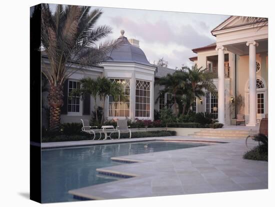 Pool at a Mansion-null-Stretched Canvas