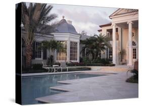 Pool at a Mansion-null-Stretched Canvas