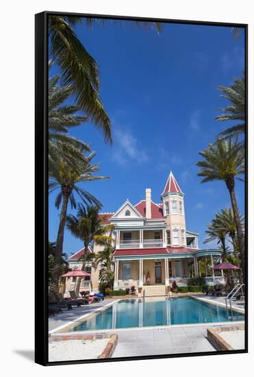 Pool at Southernmost House Inn in Key West Florida, USA-Chuck Haney-Framed Stretched Canvas