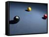 Pool Balls on Blue Felt Pool Table-null-Framed Stretched Canvas