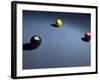 Pool Balls on Blue Felt Pool Table-null-Framed Photographic Print