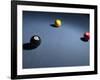 Pool Balls on Blue Felt Pool Table-null-Framed Photographic Print