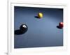 Pool Balls on Blue Felt Pool Table-null-Framed Photographic Print