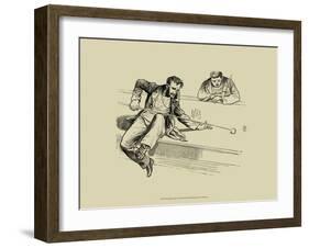 Pool Hall Antics VII-null-Framed Art Print