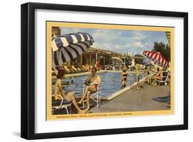 Pool, Hotel Last Frontier, Las Vegas, Nevada-null-Framed Art Print