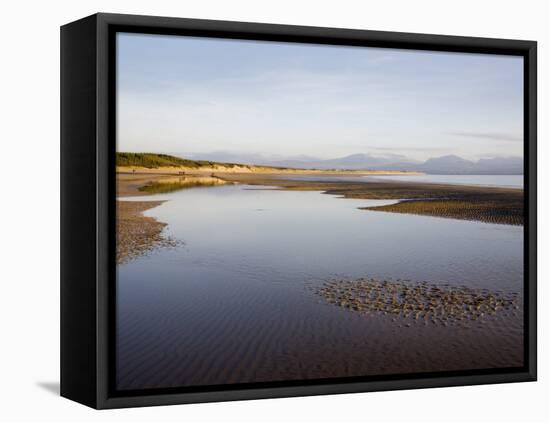 Pool on Sandy Llanddwyn Conservation Beach, Newborough, Anglesey, North Wales, UK-Pearl Bucknall-Framed Stretched Canvas