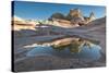 Pool reflection and sandstone landscape, Vermillion Cliffs, White Pocket wilderness, Bureau of Land-Howie Garber-Stretched Canvas