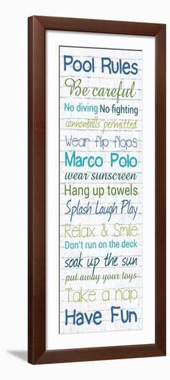 Pool Rules White Wash 3-Lauren Gibbons-Framed Premium Giclee Print